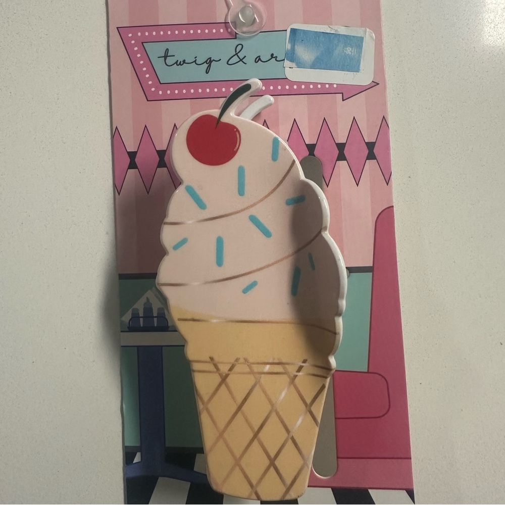 Ice Cream Hair Clip - Pink and Cream